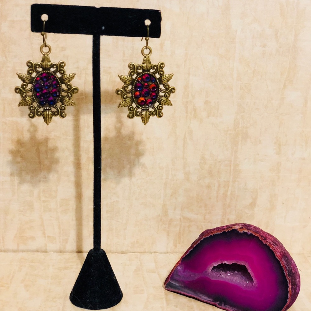 Purple Swarovski Earrings